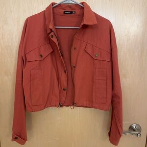 boohoo Rust Orange Cropped Utility Jacket